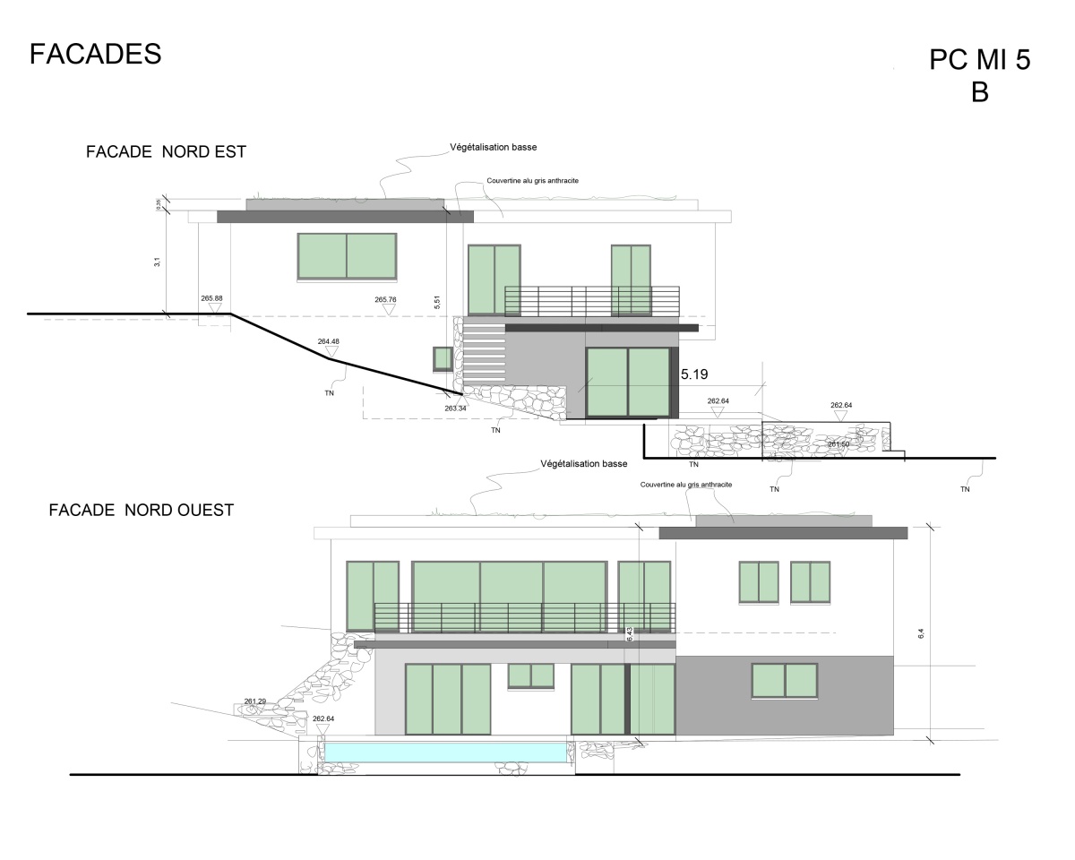 CONSTRUCTION D'UNE MAISON : FACADES A