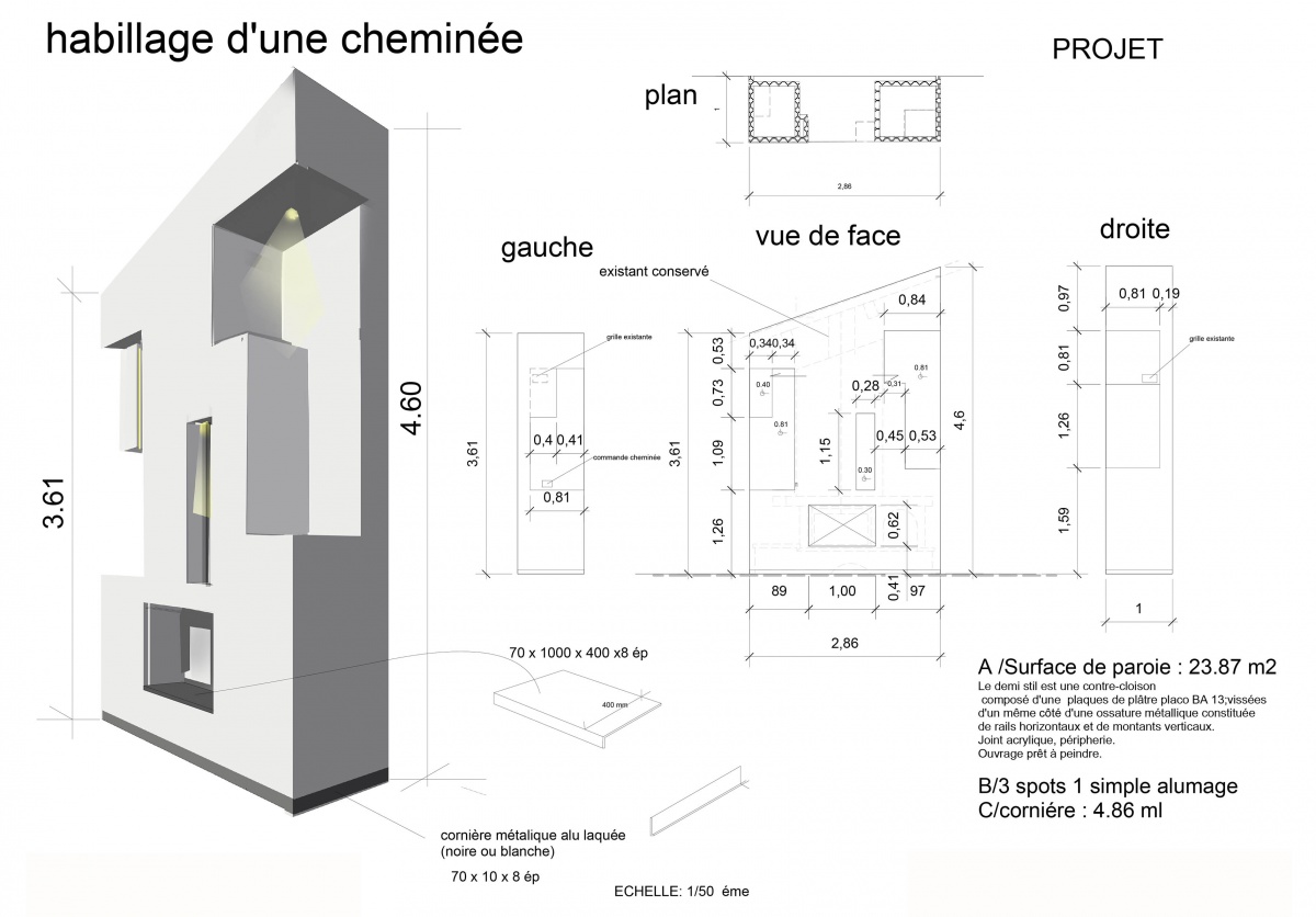 chemine : habillage dco de chemine   projet