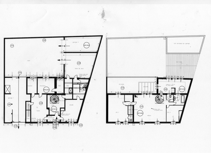 Rnovation d'une maison et amnagement de son extension ( projet en cours ) : Plans RDC et tage existant